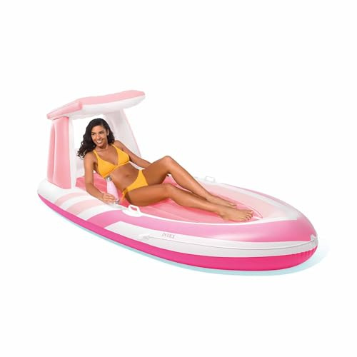 Intex 57804EU - Materassino Gonfiabile Mare Canotto Pink Paradise, Rosa, 244x119x97 cm