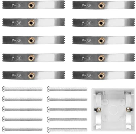 HELION 10 Pack Socket Back Box Repair Clip, Switch Socket Screw Hooks Universal 86 Type Switch Box Repair Tool, Cassette Repairman Support Rod Electrical Sockets Mount Cassette Screw Hook