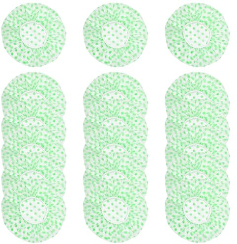 Lot de 18 bonnets de douche pour femme, imperméables, réutilisables et jetables, réglables pour spa, cheveux longs, saunas de voyage (vert)