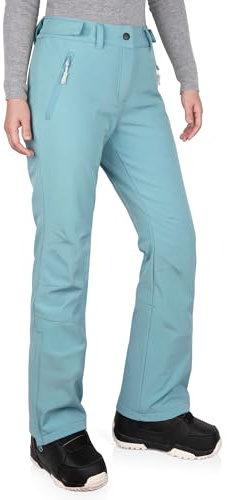 33,000ft Pantalon de ski pour femme - Imperméable - Coupe-vent - Pantalon softshell chaud - Doublure - Respirant - Séchage rapide - Pantalon thermique - Pantalon de randonnée d'hiver, bleu clair, 36W