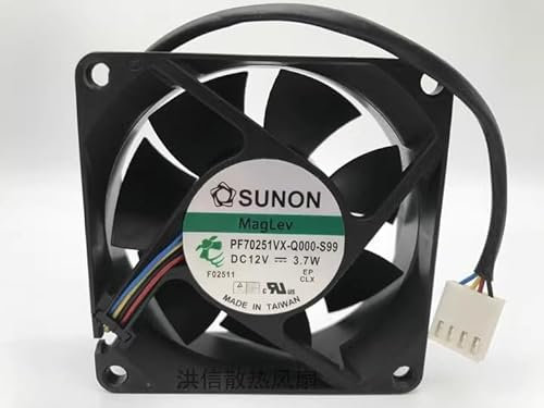 70MM Computer cooling fan，PF70251VX-Q000-S99 7025 12V 3.7W 4-wire cooling fan
