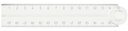 MUJI 無印良品 - Regla plegable de doble cara, 15/30 cm, policarbonato transparente, tamaño de bolsillo (1)