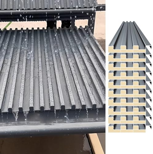 HWLL Roofing Sheets 10 Pcs Waterproof Corrugated Roofing Panels, 10 12 16 Ft Long Side Panel Roofing Tiles, Cladding Metal Windproof Board for Pergola Garages Shed(L-0.9m/3ft)