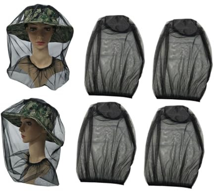 BESTYASH 4Pièces Casquette Unisexe avec Protection Maille pour Activités de Plein Air Randonnée Camping Noir