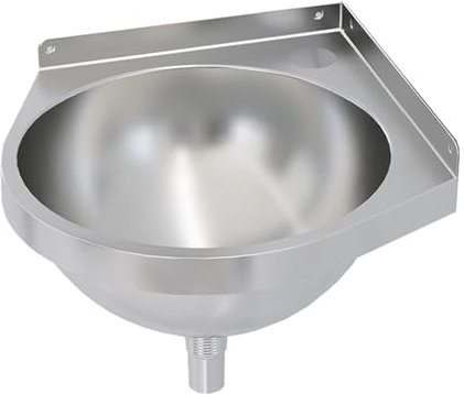 Serchou Kleines Badezimmer Eckwaschbecken Wand-Waschbecken aus Edelstahl(No Faucet)