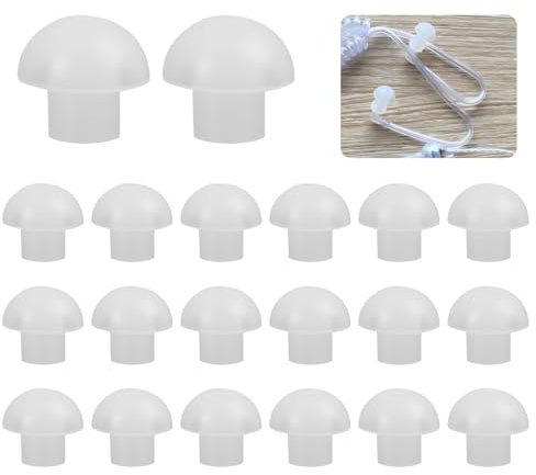 Lot de 10 Paires d’Embouts Champignons en Silicone Doux pour Talkie Walkie - Oreillettes de Rechange pour Écouteurs Intra-Auriculaires avec Tube Acoustique,Oreillettes, écouteurs Intra-Auriculaires