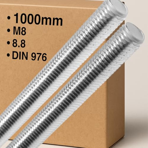 Gewindestange M8 x 1000mm Stahl verzinkt Festigkeitsklasse 8.8 DIN 976 Vollgewinde Gewindestab ISO-Norm Gewindestift