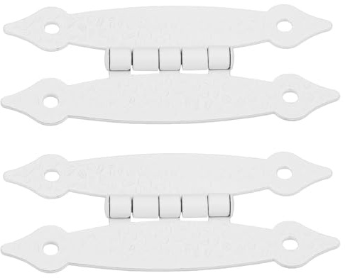 OATIPHO 2 Cerniere Antiche a Farfalla 3,5 Pollici in Ferro Bianco per Scatole di Legno e Mobili, Ferramenta per Portagioie e Cassetti Design Decorativo Vintage per Uso in Armadietti