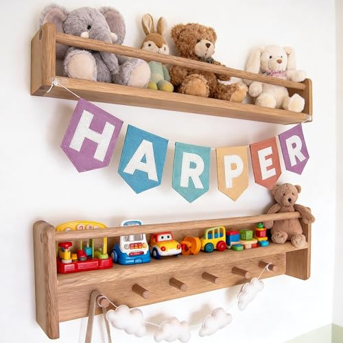 Personalisierte pastellfarbene Filz-Wimpelkette mit rosa Regenbogen, benutzerdefiniertes Kinder-Namensbanner, große Filz-Flaggengirlande für Jungen und Mädchen, Kinderzimmer, Schlafzimmer