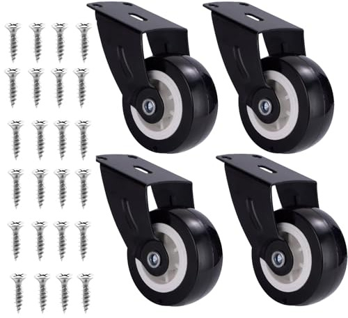 4 Pcs Adjustable Gate Caster Wheels, Heavy Duty Support Wheels Set | Heavy Duty Gate Caster Wheels for Wooden Gates, Farm Gates, Fences and Smooth Gate Support with Rust-Resistant Finish