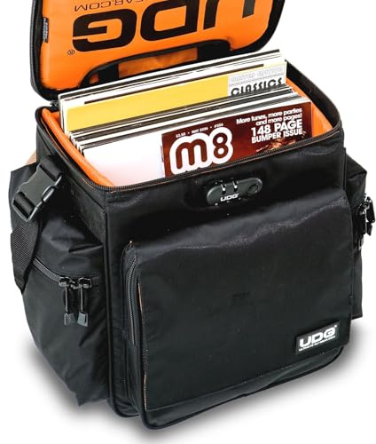 UDG U9981BL/OR Deluxe - Maletín con ruedas para dj (interior de color naranja), color negro