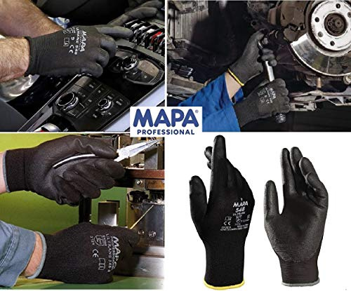 MAPA Professional Ultrane 548 Gants de travail pour homme et femme Noir Taille 9 L