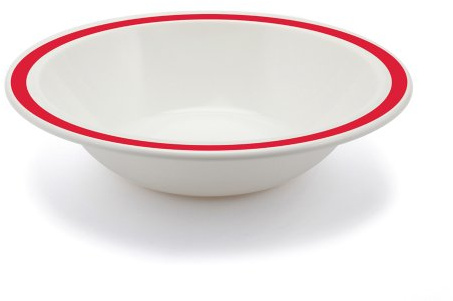 Harfield 17.3cm Polycarbonate Plastic Rimmed New Duo Bowl Red (Pack of 4)