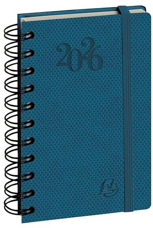 Exacompta – 15414E – fickkalender 15S, spiralbunden med elastiskt band, 9 x 14,6 cm, januari till december 2024, olika färger