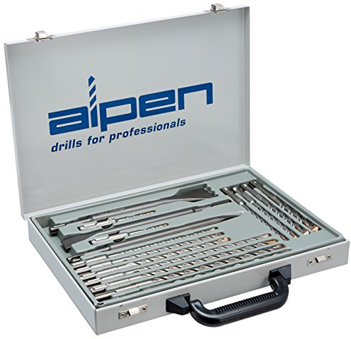 ALPEN Bohrer- / Meißel-Set SDS-plus F4 Forte KIT (16-tlg., Bohrer, Spitzmeißel, Flachmeißel, für Beton, Naturstein, Mauerwerk) 500016100