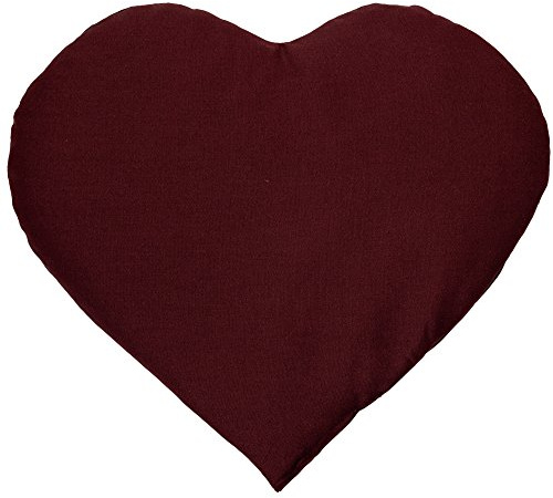 Coussin aux graines de lin en forme de coeur environ 30x25cm bordeaux - Coussin thermique - Coussin aux graines - Bouillotte sèche