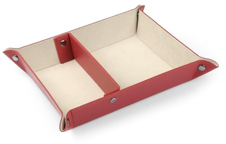 Londo – organisering av läder – praktisk förvaringsbox för plånböcker, klockor, nycklar, mynt, mobiltelefoner och kontorsutrustning, 20 x 24 x 5 cm