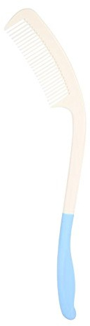 Cepillo de peine y mango largo Cepillo de pelo peine de manija larga Cepillo ergonómico de peine largo antideslizante, Peine con mango antideslizante, Peine de mango largo (Blanco)