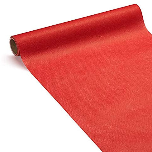 Le Nappage - 3-in-1 Airlaid Tischläufer in Rot - Recycelbar und biologisch abbaubar - FSC-Zertifiziert - Roter Papier Tischläufer - Größe 0,40 x 4,80 Meter
