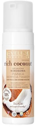 Eveline Cosmetics Rich Coconut Mousse nettoyante visage délicate à la noix de coco, 150 ml