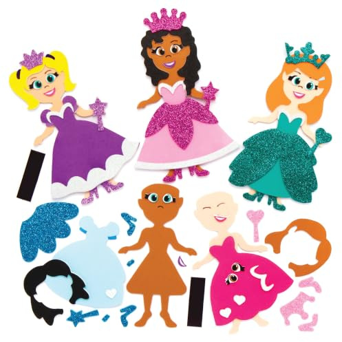 Baker Ross AX123 Prinzessin-Magnet-Kits, mischen und kombinieren, ideal für Kinder-Kunst und Handwerk (8 Stück)
