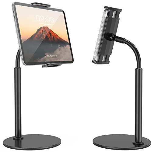 TRYONE Tablet Stand, Gooseneck Tablet holder, 360 Degree Rotating Phone Holder Desk Stand, Flexible Desktop Tablet Stand for iPad, iPhone, Switch, Tab, 4.7-11 Devices and All Smartphones