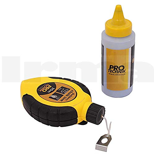 BSD Set de Tracciatore a Filo con Gesso - 30m - Traccialinee per Muratori con Gesso