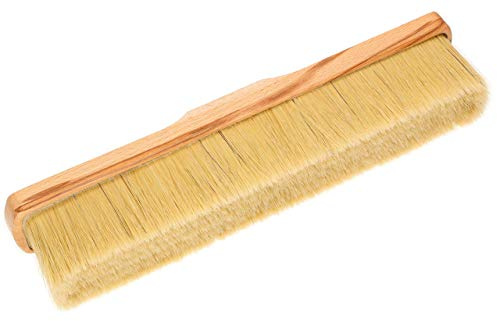 KOTARBAU® Escoba de Pelo Natural 335 mm, Cepillo de Escoba sin Mango, Cabezal de Escoba con Rosca Universal de Ø 22 mm, Cerdas densas de Pelo Natural, Escoba de Madera cerdas Naturales