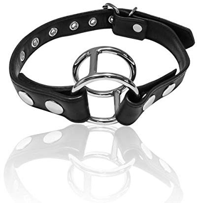 Mundsperre Mundknebel Mundspreizer Nackenreimen-Leder Knebel Mouth-Gag Mundsperrer mit Ring Ringknebel Spielzeuge Bondage SM Erotik Spielzeuge (MS24_461)