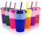 Kids Cups Tumblers with Lids & Straws - 7 Pack 12 OZ Iced Water Colour Changing Cups for Cold Drinking BPA Free Reusable Plastic Tumbler Set for Party Kid Smoothie Cup Travel Mugs
