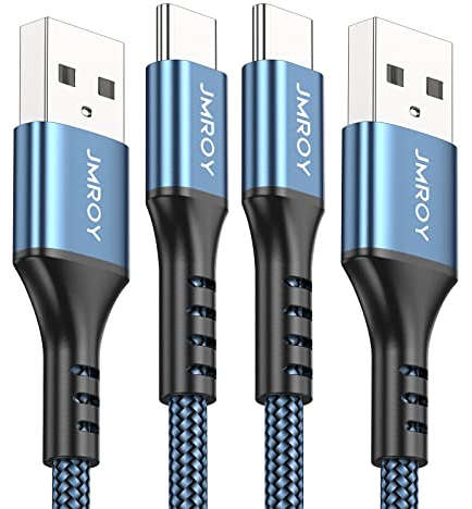 USB C Kabel [1M+2M 2-Pack] 3.1A Schnellladekabel USB auf USB C Ladekabel für Samsung Galaxy A51 A50 A41 A40 A71 A21s A20 A20e S8 S9 S10 S20 fe,Note 10 9 8,Huawei P40 P30 P20 P10 P9