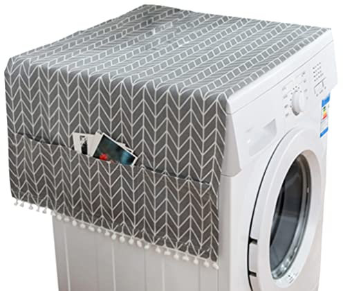 Sewroro Waschmaschinenabdeckung Anti- Slip- Waschmaschine Und Trockner Top Cover Kühlschrank- Abdeckungsabdeckungsschrank Multi- Cover- Tuch (Grau)