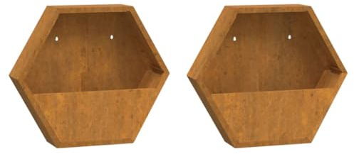 vidaXL Wand-Pflanzkübel 2 STK. Rostig Cortenstahl 46x10x40 cm