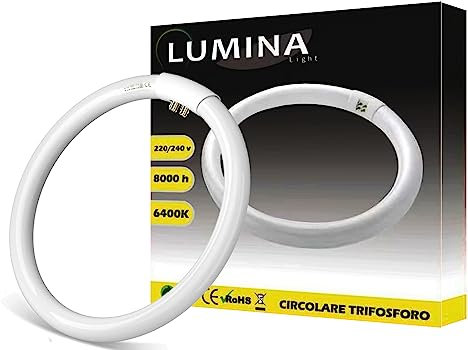HYTAMA TOOLS LUMINA LIGHT - T9 Lampadina Fluorescente Attacco G10q Luce Bianca Fredda 6400K, Circolare, Vetro. [Classe di efficienza energetica A] (32)