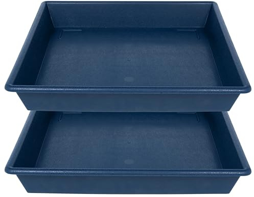 NIMYAU Lot de 2 soucoupes carrées bleues de 45,7 cm