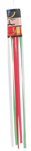 NOLITOY Weihnachts Windsack Gartenhänger Polyester Wetterfest Nutcracker Soldier Motiv Festliche Gartendeko Für Balkon Außenbereich