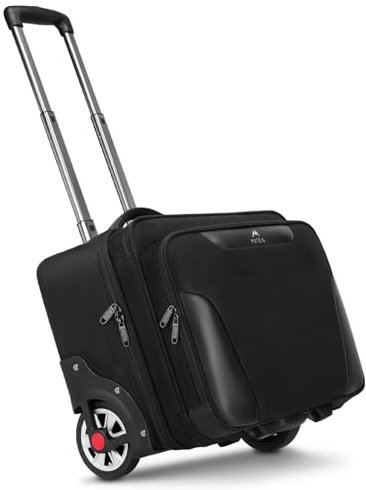 MATEIN Business Trolley mit Großen Rädern, Laptop Trolley 17,3 Zoll mit 3 Packing Cubes, Pilotenkoffer mit Rollen wasserdichte, Aktenkoffer mit Rollen für Herren, Reisen, Arbeit, Schule, Schwarz