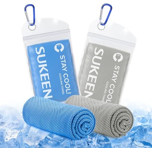 Sukkeen - Set di asciugamani rinfrescanti (5 x 101,6 x 30,5 cm), asciugamano ad asciugatura rapida, da uomo e donna, ideale per lavoro all'aperto e sport