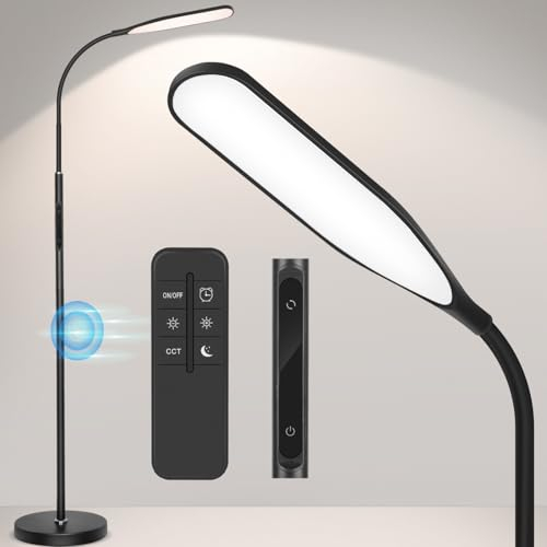 OTREN Stehlampe LED Wohnzimmer Dimmbar 12W LED Stehleuchte mit Fernbedienung und Touch-Steuerung 1H Timer Modern Standleuchten für Schlafzimmer Büro