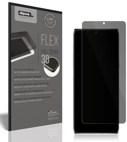 dipos Flex Privacy Blickschutz-Folie matt passend für LG Velvet 5G UW Schutzfolie mit 100% Displayabdeckung, Fingerprint-Kompatibel, Case-Friendly, Full Cover, Sichtschutz Filter 2way