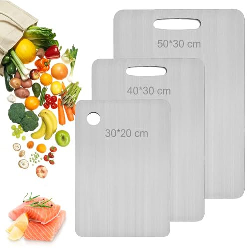 Yamato Titanium Cutting Board Set - Double-Sided Chopping Board for Kitchen (2 pcs-15.7 * 11.8 in)