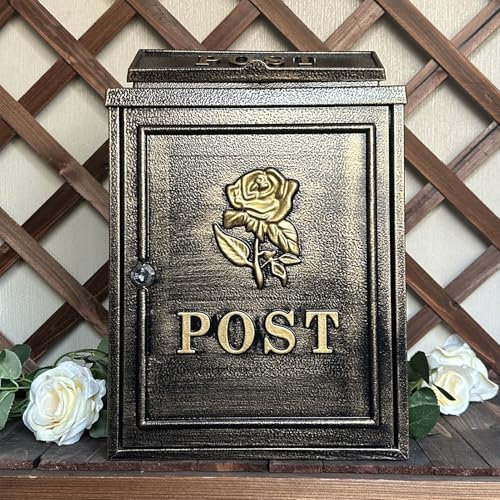 YZMJXNYY Briefkasten Wandmontage, Postkasten, Paketbriefkasten, Mailbox mit Schloss, Großes Fassungsvermögen, Geeignet für Das Home-Office Im Außenbereich, Einfache Montage(Burst)