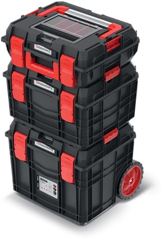 Kistenberg KXCAS454085, Mobiles Werkzeugkasten-Set C BLOCK ALU LOG, Black