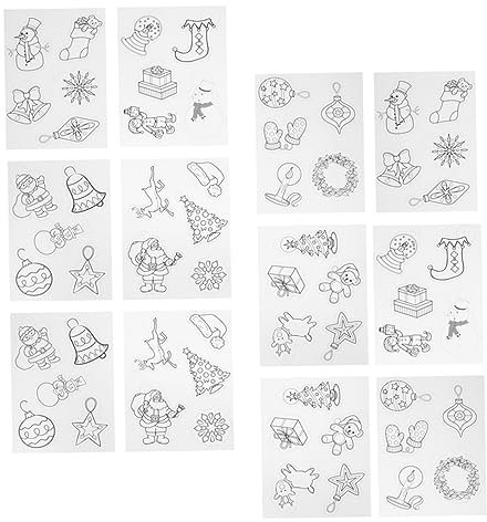 KOMBIUDA 12stücke Teiliges Heat Shrink Sheets Mit Liebevollen Weihnachtsmotiven Schrumpffolie Für Kreative Bastelideen Wärmeempfindliches Xmas Material Für DIY Weihnachtsdeko Und Kindgerech