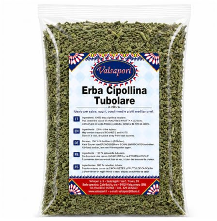 Erba Cipollina Essiccata per Uova, Formaggi e Salse, 500 g | Per patate, insalate, pesce, verdure, creme e condimenti freddi; pratica da dosare in cottura o come finitura