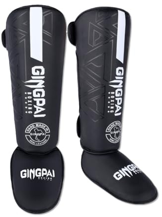 OLYSPM Schienbeinschoner Kickboxen,Kickboxen Schienbeinschützer mit Schockabsorbierendem Liner zum Schutz Ihrer Waden und Füße,Muay Thai Schienbeinschoner für MMA,Boxen,Sparring,Karate