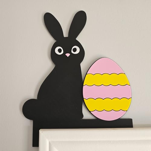 Türrahmen Deko Ostern, Holz Osterdeko Türrahmen, für Türdeko Ostern, Wände Türdeko, Lustige Ostern Türecke Holz Dekoration, Osterhasen Geschenke Türdeko Ostern Eckschild Dekoration (A #2, One Size)
