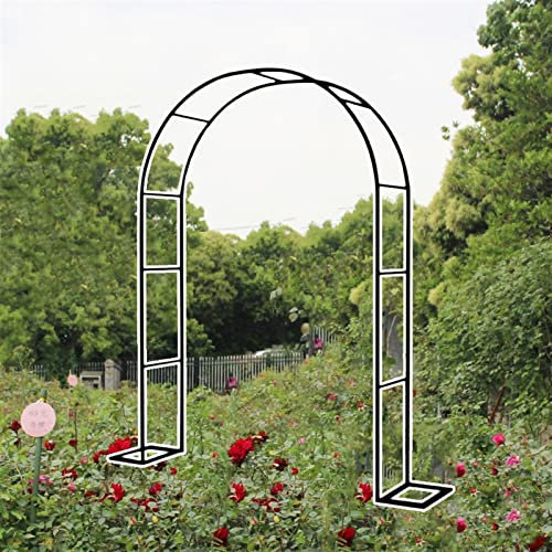 Rosenbogen Rankgitter aus Metall für Kletterpflanzen, wetterfest, Gartendekoration, Hochzeitstorbogen, schwarz, Größe:XXL
