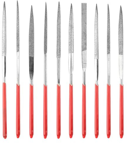 10 Pcs Diamond Needle File Set, Mini Diamond Files, Small Needle Jewelry File Set for Metal Modelling Wood Carving Craft Glass Files(3 x 100mm)