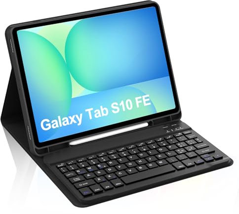 Occtingkind, Teclado para Samsung Galaxy Tab S10 FE 2025, funda con teclado para Samsung S10 FE/S9 FE/S9 10.9/11 pulgadas, funda con Magnetische desmontable Bluetooth Keyboard, italiano, USB C, negro